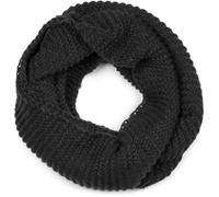 styleBREAKER Unisex Strick Loop Schal Wellen, Schwarz