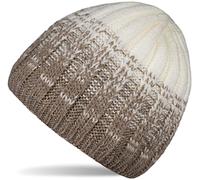 Strickmütze STYLEBREAKER "Strickmütze Farbverlauf mit Thermo-Fleece", Damen, braun (braun, creme), 84% Polyacryl PAN. 9% Polyamid PA. 7% Polyester PES., Modisch, Mützen Strickmütze (25035546-0) braun,