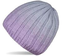 Strickmütze STYLEBREAKER "Strickmütze Farbverlauf mit Thermo-Fleece", Damen, lila (flieder, grau), 84% Polyacryl PAN. 9% Polyamid PA. 7% Polyester PES., Modisch, Mützen Strickmütze (86300832-0) fliede