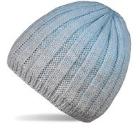 Strickmütze STYLEBREAKER "Strickmütze Farbverlauf mit Thermo-Fleece", Damen, grau (hellgrau, hellblau), 84% Polyacryl PAN. 9% Polyamid PA. 7% Polyester PES., Modisch, Mützen Strickmütze (45608620-0) h