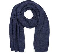styleBREAKER Unisex Strickschal Wellenmuster Lochstrick Lang, Dunkelblau