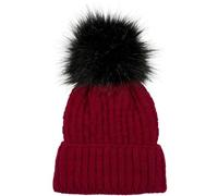 Bommelmütze STYLEBREAKER "Strick Bommelmütze mit Flecht Muster", Damen, rot (bordeaux, rot), 85% Polyacryl PAN. 15% Polyamid PA., Modisch, Mützen (42583366-0) bordeaux, rot