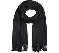 styleBREAKER Unisex Web-Schal Viskose Fransen, Schwarz