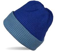 Strickmütze STYLEBREAKER "Wende Feinstrick Beanie doppelt gestrickt", Damen, blau (blau, taubenblau), Obermaterial: 80% Viskose CV. 20% Polyacryl PAN., Modisch, Mützen Strickmütze (87582203-0) blau, t