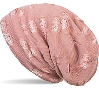 Strickmütze STYLEBREAKER "Feinstrick Beanie mit Pailletten im Destroyed Look", Damen, rosa (altrose), 100% Polyacryl PAN., Modisch, Mützen Strickmütze (37173453-0) altrose