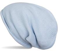 Strickmütze STYLEBREAKER "Feinstrick Beanie Mütze mit Rollrand", Damen, blau (hellblau), Obermaterial: 100% Polyacryl PAN., Modisch, Mützen Strickmütze (99581145-0) hellblau
