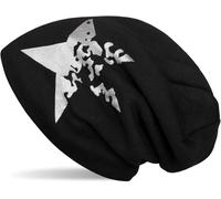 Strickmütze STYLEBREAKER "Feinstrick Beanie mit Vintage Stern", Damen, schwarz, 100% Polyacryl PAN., Modisch, Mützen Strickmütze (26765447-0) schwarz