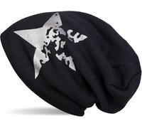 Strickmütze STYLEBREAKER "Feinstrick Beanie mit Vintage Stern", Damen, blau (midnight, blau, dunkelblau), 100% Polyacryl PAN., Modisch, Mützen Strickmütze (68378530-0) midnight, blau, dunkelblau