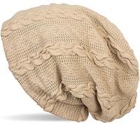 Strickmütze STYLEBREAKER "Feinstrick Beanie mit Zopfmuster und Fleece", Damen, beige, 50% Viskose CV. 50% Polyester PES., Modisch, Mützen Strickmütze (79260819-0) beige