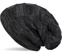 Strickmütze STYLEBREAKER "Feinstrick Beanie mit Karo Strick", Damen, blau (midnight, blau, dunkelblau), 100% Viskose CV., Modisch, Mützen Strickmütze (45303228-0) midnight, blau, dunkelblau