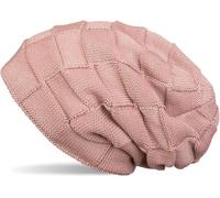 Strickmütze STYLEBREAKER "Feinstrick Beanie mit Karo Strick", Damen, rosa (altrose), 100% Viskose CV., Modisch, Mützen Strickmütze (70138008-0) altrose