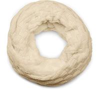 styleBREAKER warmer Feinstrick Loop Schal mit Flecht Muster und sehr weichem Fleece Innenfutter, Schlauchschal, Unisex 01018150, Farbe:Elfenbein