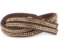 styleBREAKER weiches Strass Armband, eleganter Armschmuck mit Strassteinen, Wickelarmband, 2x2-Reihig, Damen 05040004, Farbe:Dunkelbraun/Hellbraun