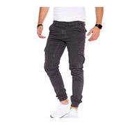 Styleko Herren Hosen Cargohose Herren Causual Slim Fit Cargohose aus Baumwolle Outdoorhose männer Chino Hose Freizeithose Jogging Hose treckking Hose|6 Taschen| 4 Farben 8002 (Antracite, 34)