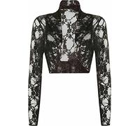 StyleWear Damen-Bolero, kurzer Spitzen-Bolero, Übergröße, langärmelig, Cardigan, Schwarz , 52-54