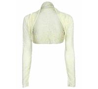 StyleWear Damen Bolero mit Spitze, langärmelig, Übergröße, cremefarben, 42