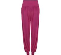 StyleWear Damen Haremshose in Übergröße für Damen, volle Länge, Stretch, lässige Hose, Girsl Alibaba, Knöchelmanschette, magenta, 34-36