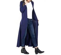 StyleWear Damen Maxi-Strickjacke, lang, Boyfriend-Cardigan, langärmelig, fließend, navy, 46-48
