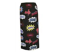 StyleWear Damen Maxirock mit Gummizug in der Taille, sexy, lang, einfarbig, bedruckt, voller Länge, Boom Print, 38-40