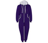 StyleWear Einteiler mit Reißverschluss, mit Kapuze, Unisex Thermo Overall, All in One, Größe M/5XL (Violett, Größe 5X L)