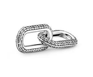 Styling Doppel Link aus 925er Silber mit Zirkonia