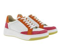 CAPRICE Damen Sneaker flach aus Leder Low Top, Weiß (White Comb), 37 EU
