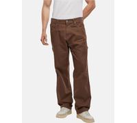 stylische DEF Herren Jeans Straight Fit Kordelzug Reißverschluss mit Baumwolle Braun 32