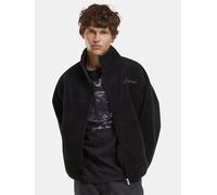 Allwetterjacke PEQUS "PEQUS PEQUS Mykonos Script Teddy Fleece Jacket", Herren, Gr. M, schwarz, 100% Polyester, mehrfarbig, normal, amerikanischer Ausschnitt, Jacken (95692452-M) schwarz
