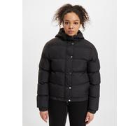 Urban Classics Damen Winterjacke Ladies Hooded Puffer Jacket, gefüttert, Kapuze, Größe L, Schwarz