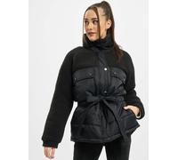 Urban Classics Damen Winter-Jacke Sherpa Mix Puffer Jacket TB3768 Schwarz Black 4XL