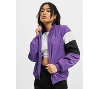 stylische Urban Classics Damen Jacke Reißverschluss Taschen 97 g/m² Violett/Weiß/Schwarz XS