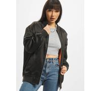 Sommerjacke URBAN CLASSICS "Damen Ladies Oversized Satin Bomber Jacket" Gr. M, schwarz (black) Damen Jacken Übergangsjacken (24869904-M)