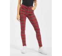 Urban Classics Frauen Chino Skinny Tartan in rot W 31 rot
