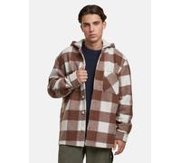 Urban Classics Jacke Big Check Jacket mit Kapuze Braun Gr. L