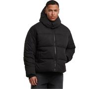 Winterjacke URBAN CLASSICS "Urban Classics Puffer Jacket With Flap Hood", Herren, Gr. 3XL, schwarz, 100% Polyester, mehrfarbig, normal, ohne Ausschnitt, Jacken Winterjacke (58765239-XXXL) schwarz
