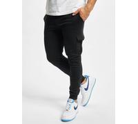 Cargohose URBAN CLASSICS "Urban Classics Herren Fitted Cargo Sweatpants" Gr. L, US-Größen, schwarz (caviar) Herren Hosen (87010036-L) caviar