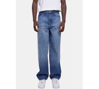 Urban Classics Herren Jeans Heavy Ounce Baggy Fit – Loose Fit, Weites Bein – New Mid Blue Washed 32