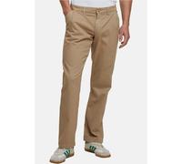 Stoffhose URBAN CLASSICS "Urban Classics Pleated Twill Pants", Herren, Gr. 31, Normalgrößen, unionbeige, 100% Baumwolle, unifarben, loose fit, Hosen Stoffhose (31906236-31) unionbeige