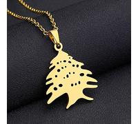 Stylish-Art Halskette Mit Libanon-Kartenanhänger,Attraktive Halskette Mit Libanon-Kartenanhänger Für Unisex,Patriotischer Artikel,Ethnischer Jubiläums-Charm-Schmuck,Gold,45 cm Lange Kette