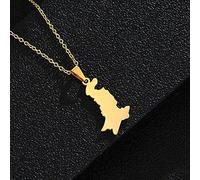 Stylish-Art Pakistan Karte Halskette,Attraktiver Pakistan Karte Anhänger Geometrisches Schmuck Amulett Für Damen Herren,Patriotische Ornamente Schmuck,Gold,45Cm Kette
