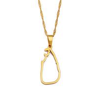 Stylish-Art Sri Lanka Karte Halskette,Attraktiver Sri Lanka Karte Anhänger Geometrisches Schmuck Amulett Für Damen Herren,Patriotische Ornamente Schmuck,Gold,45Cm Kette