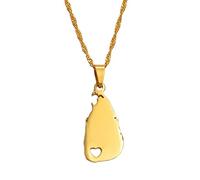 Stylish-Art Sri Lanka Karte Halskette,Attraktiver Sri Lanka Karte Anhänger Geometrisches Schmuck Amulett Für Damen Herren,Patriotische Ornamente Schmuck,Gold,45Cm Kette
