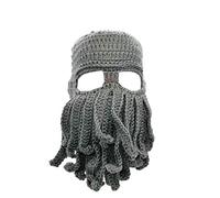 Stylish Unisex Knit Octopus Beanie Windproof Ski Mask Hat Cap Keep Face Warm Grey