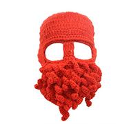 Stylish Unisex Knit Octopus Beanie Windproof Ski Mask Hat Cap Keep Face Warm Red