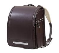 Suafif Rucksack, Japanische Schultaschen für Mädchen, Jungen, Schüler, Halbautomatische Schulbüchertasche, Wasserdichter Schulrucksack aus PU-Leder, Rucksack mit Großer Kapazität Büchertasche,Brown