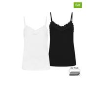 Sublevel 2er-Set: Tops in Schwarz - Größe M | Damen Tops