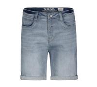 Sublevel Bermuda Jeansshorts Herren, Knielang, elastischer Bund mit Kordelzug, leichte Sommerjeans, bequemer Schnitt, Denimshorts mit Taschen, umgeschlagener Saum, Blau Light-Blue 31