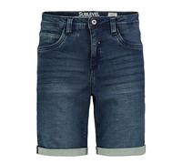 Sublevel Bermuda Jeansshorts Herren, knielang, elastischer Bund mit Kordelzug, leichte Sommerjeans, bequemer Schnitt, Denimshorts mit Taschen, umgeschlagener Saum, Blau blue 33