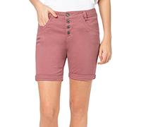 Sublevel Damen Bermuda-Shorts mit Aufschlag & Knopfleiste Dark-Rose XS