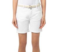 Sublevel Damen Bermuda Shorts mit Gürtel, Sommerhose bequem und atmungsaktiv White M